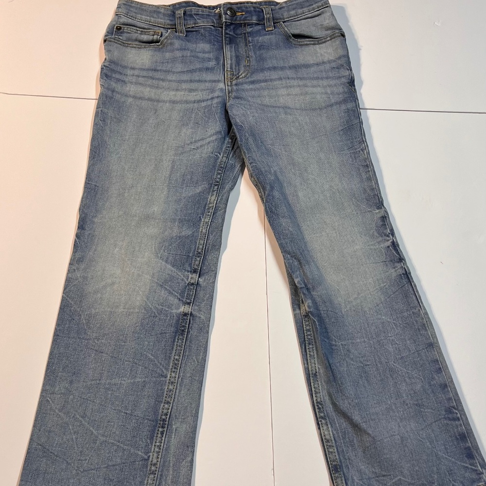 Cat and Jack Stretch Bookcut Light Wash Blue Jeans Girls SZ 10 Adjustable E9